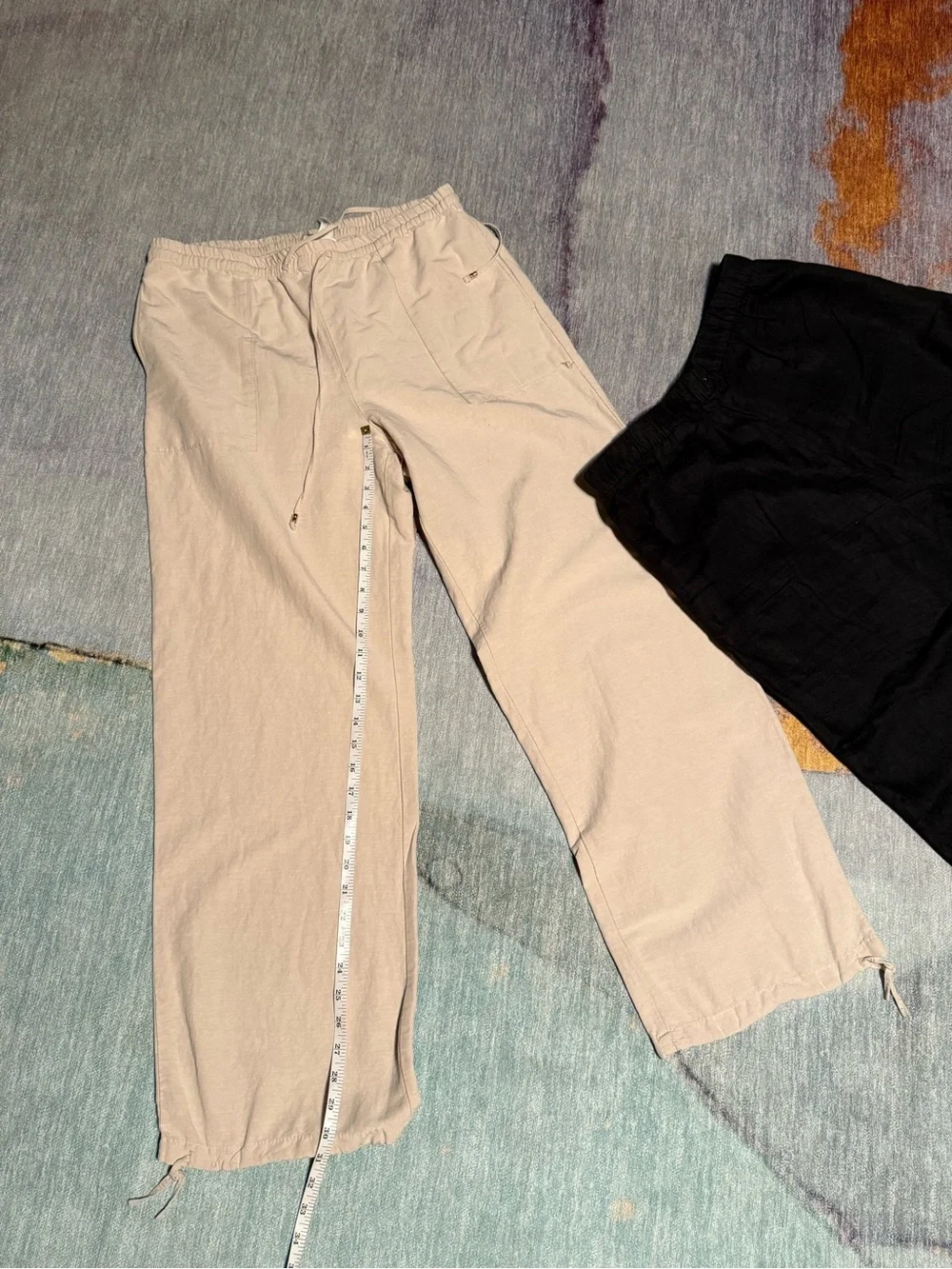 H&M Casual Wide-Leg Pants Duo in Beige and Black